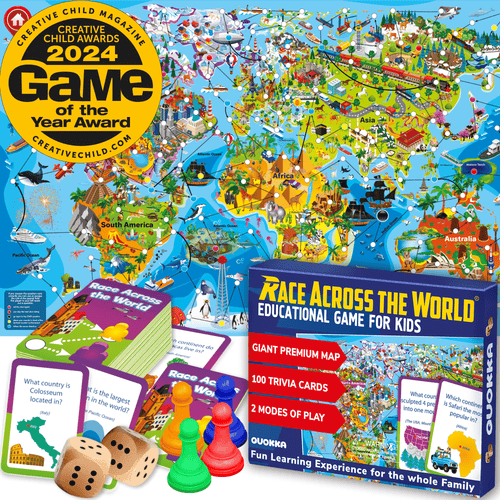 QUOKKA Geography Board Game for Kids 8-12
