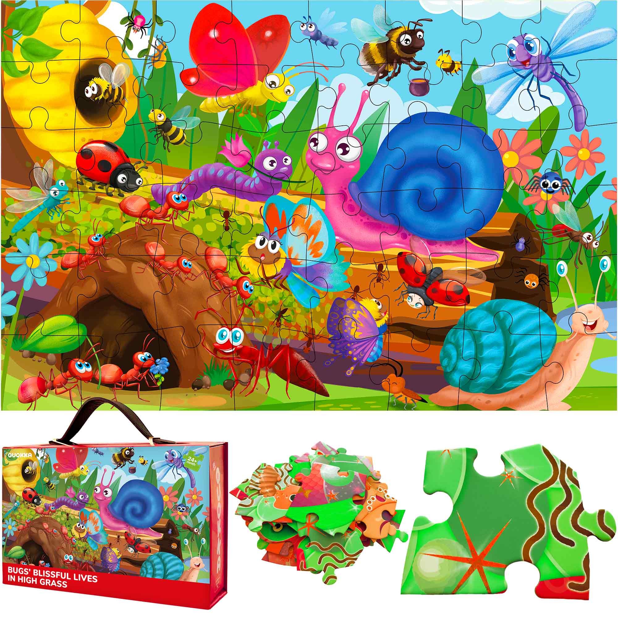 QUOKKA Jigsaw Floor Puzzles Games for Kids 48 Pcs Forest Animals