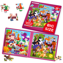Load image into Gallery viewer, QUOKKA Magnetic Book 2x48 Piece Puzzles for Kids | Cats &amp; Dogs
