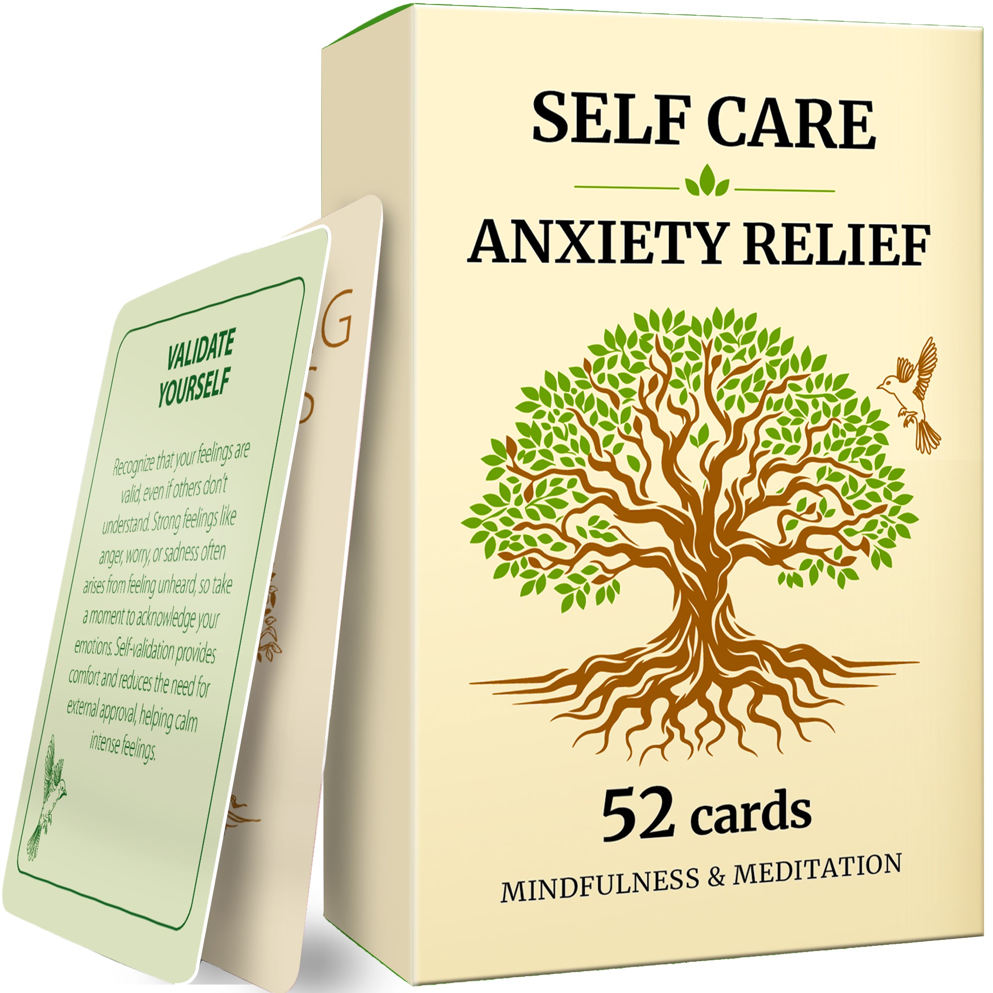 Self-Care & Anxiety Relief – 52 Mindfulness Cards for Emotional Balance