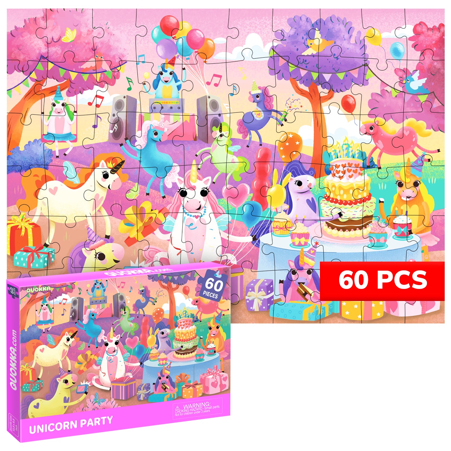 60 Pcs Puzzles for Kids - Unicorns