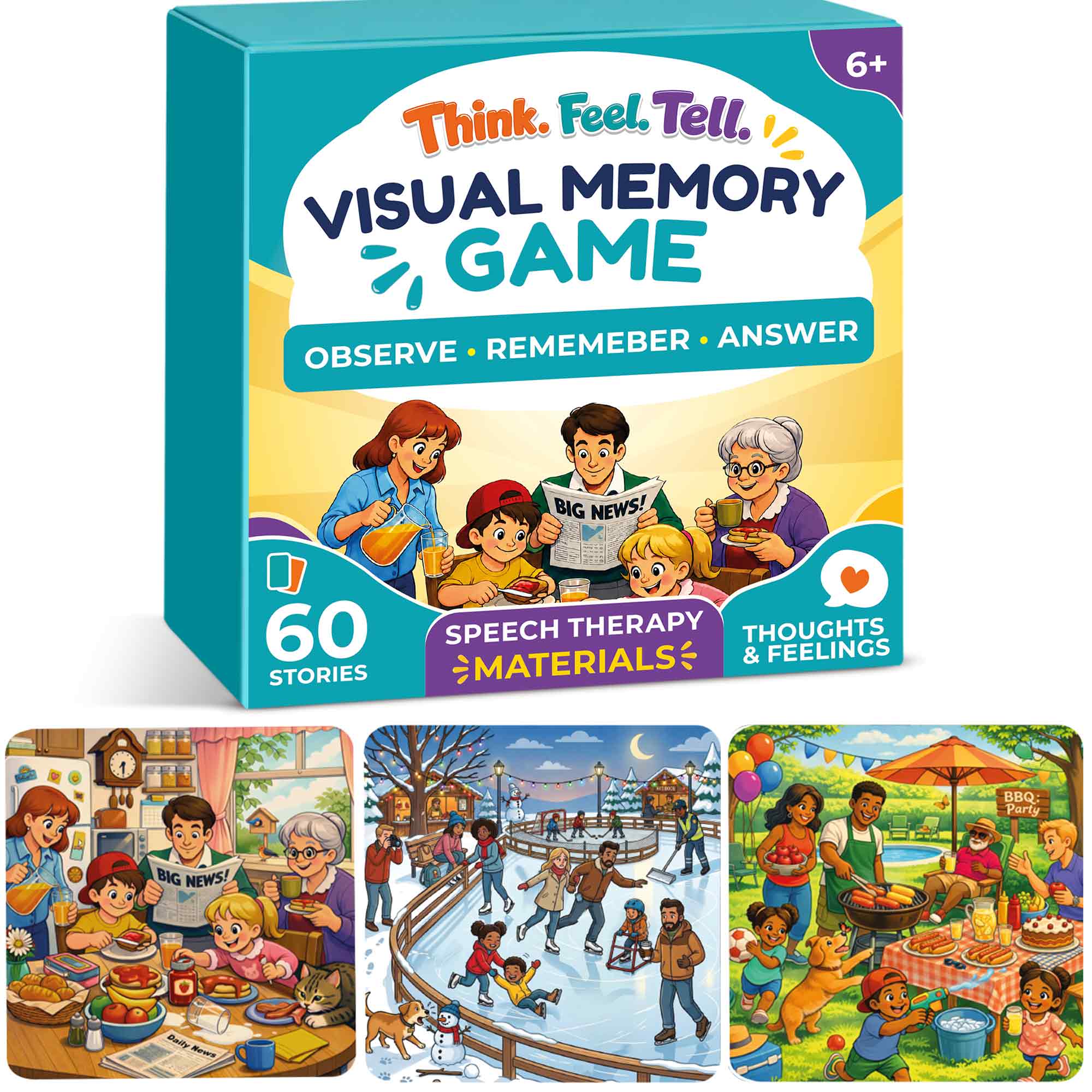 Think Feel Tell Visual Memory Game for Kids
