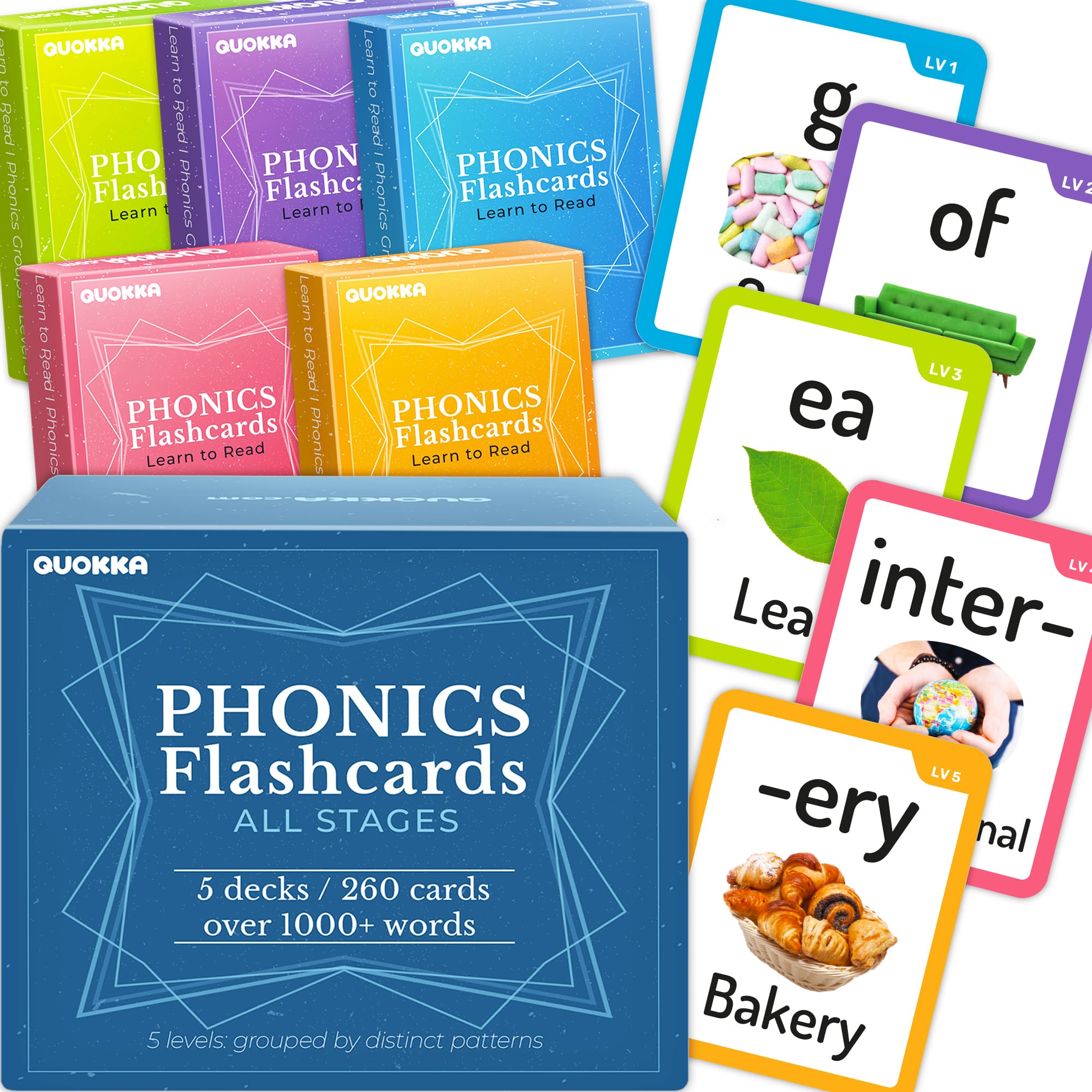 Phonics Words Flash Cards for Kids