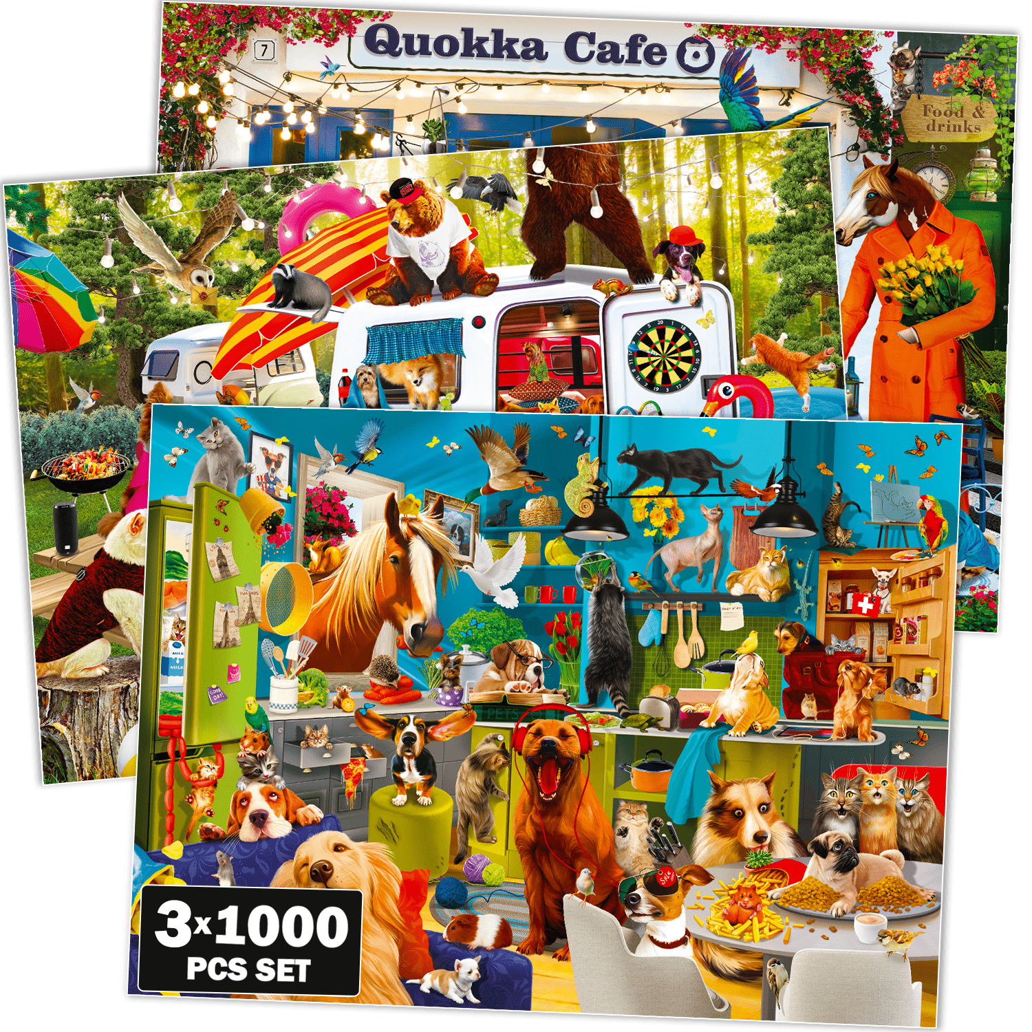 1000 Piece Unique Jigsaw Puzzle for Adults with Animals