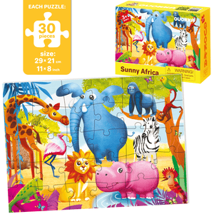 30 Piece Jigsaw Puzzles for Kids | Forest, Farm, Ocean & Africa Animals