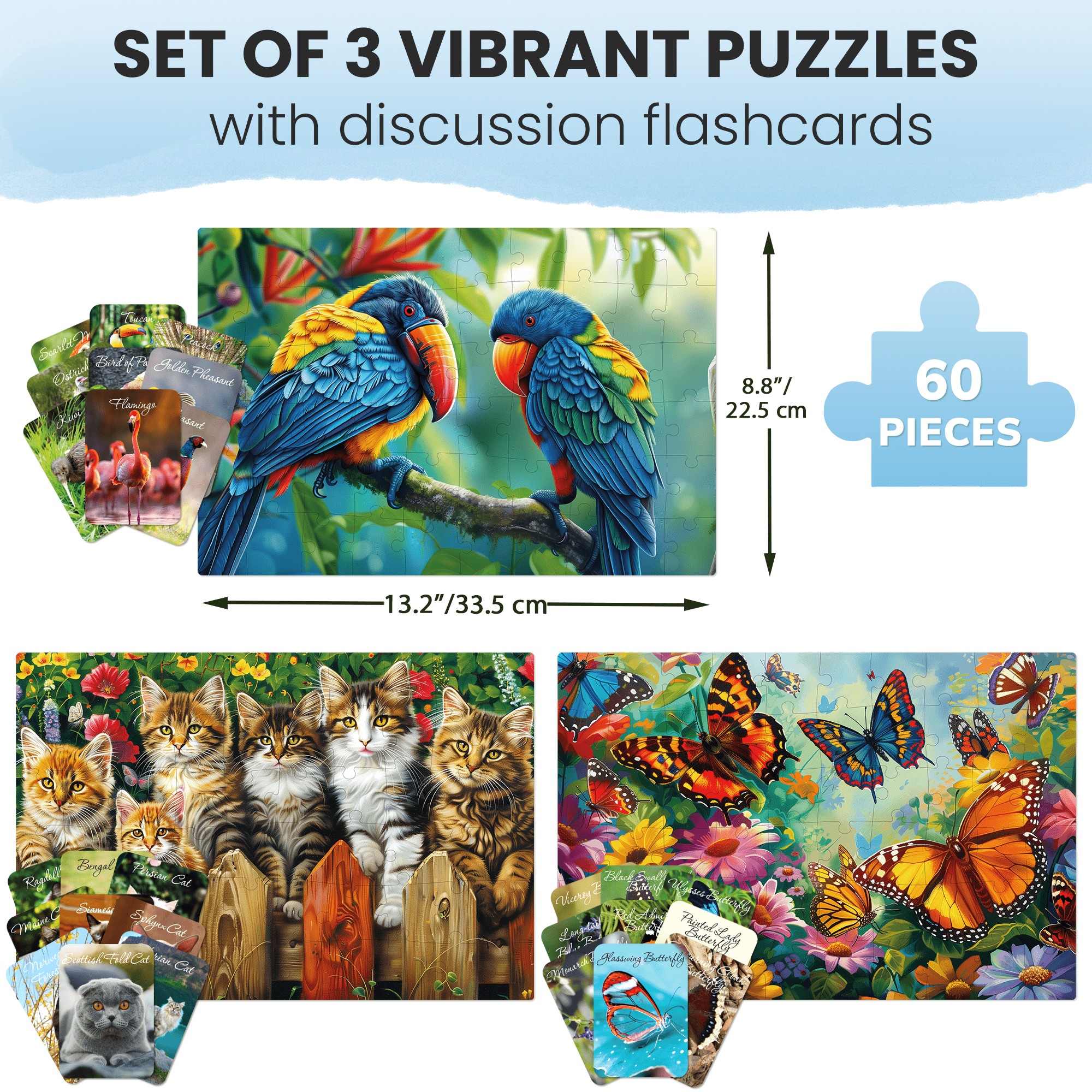 60 Pieces Dementia Puzzles for Elderly Gems of Nature