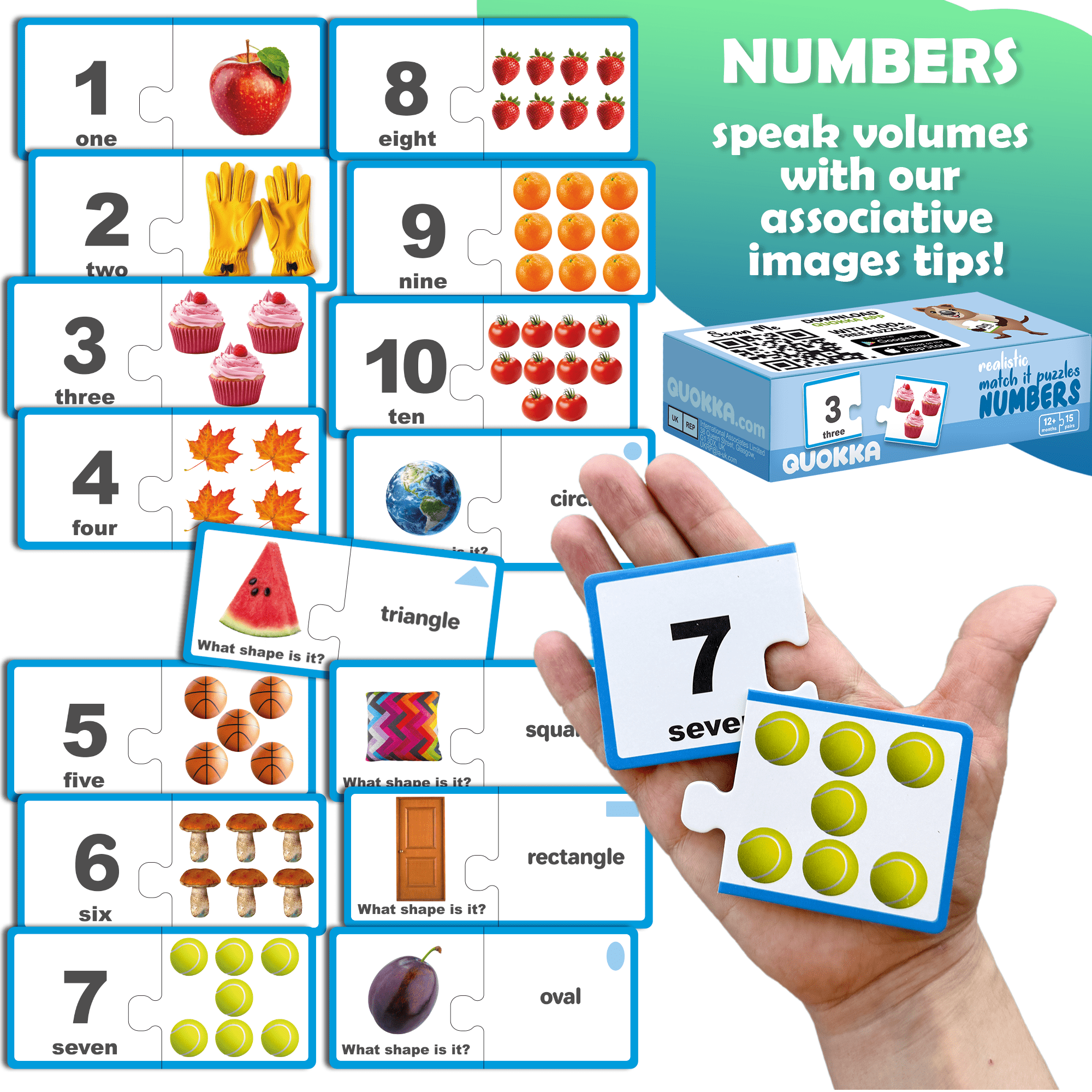 QUOKKA 5 MEGASET Realistic Puzzles for Toddlers | Matching Numbers, Animals & ABC