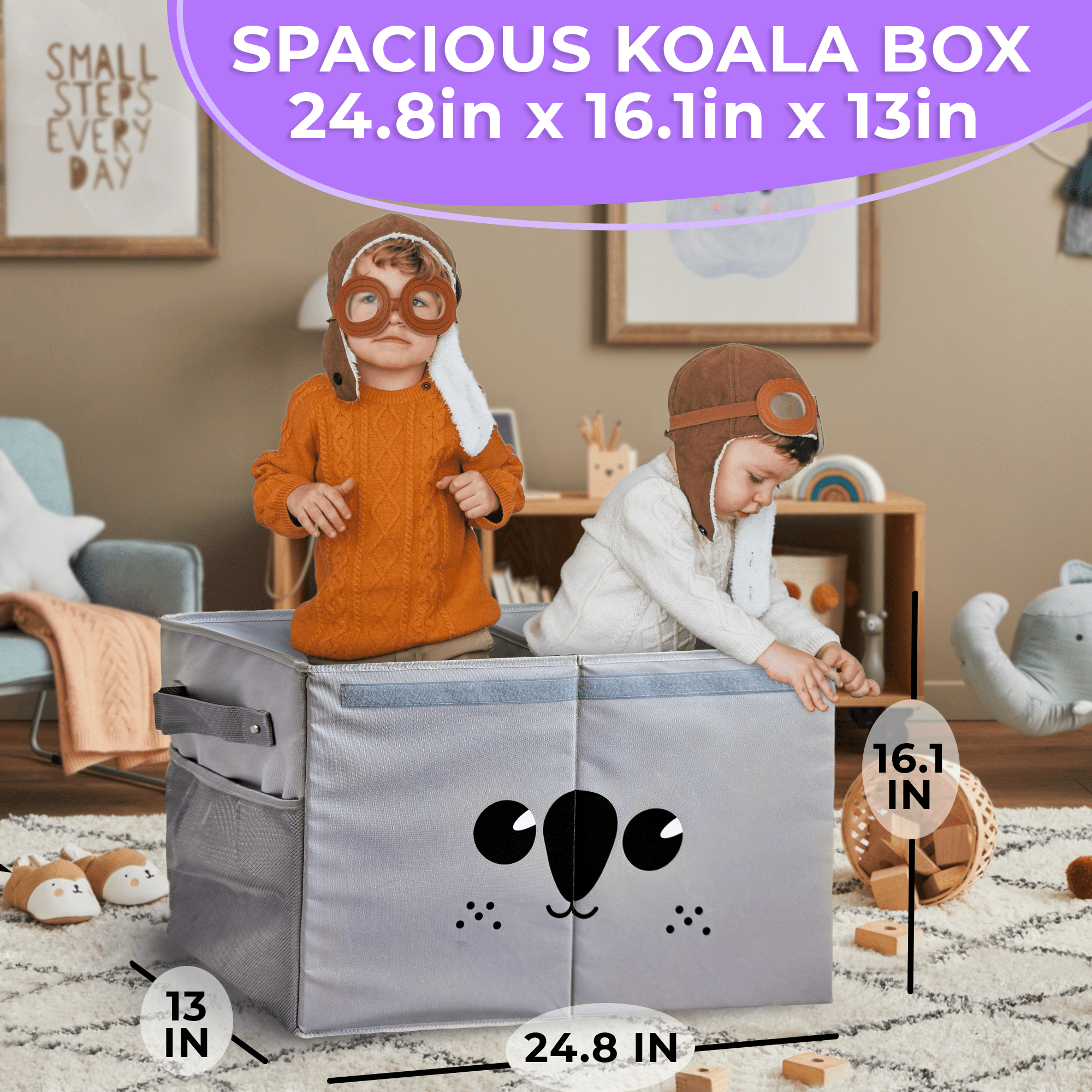 QUOKKA Koala Toy Storage Box | Toy Chest Organizer for Kids