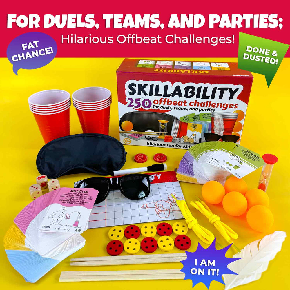 QUOKKA Challenge Game Set - 250 Unique Cards with Fun Tasks for Family