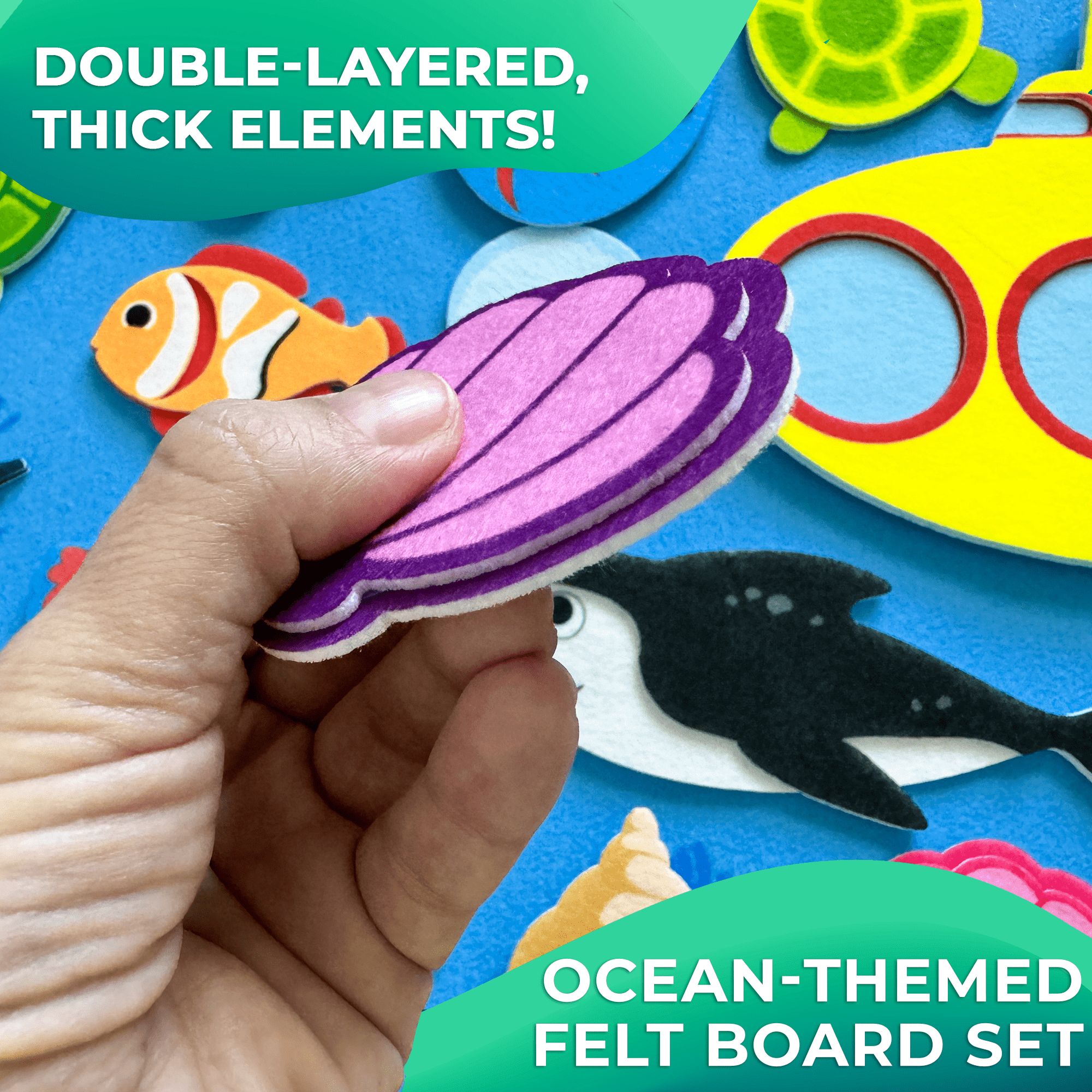 Felt Board Ocean for Kids Educational Flannel Toy