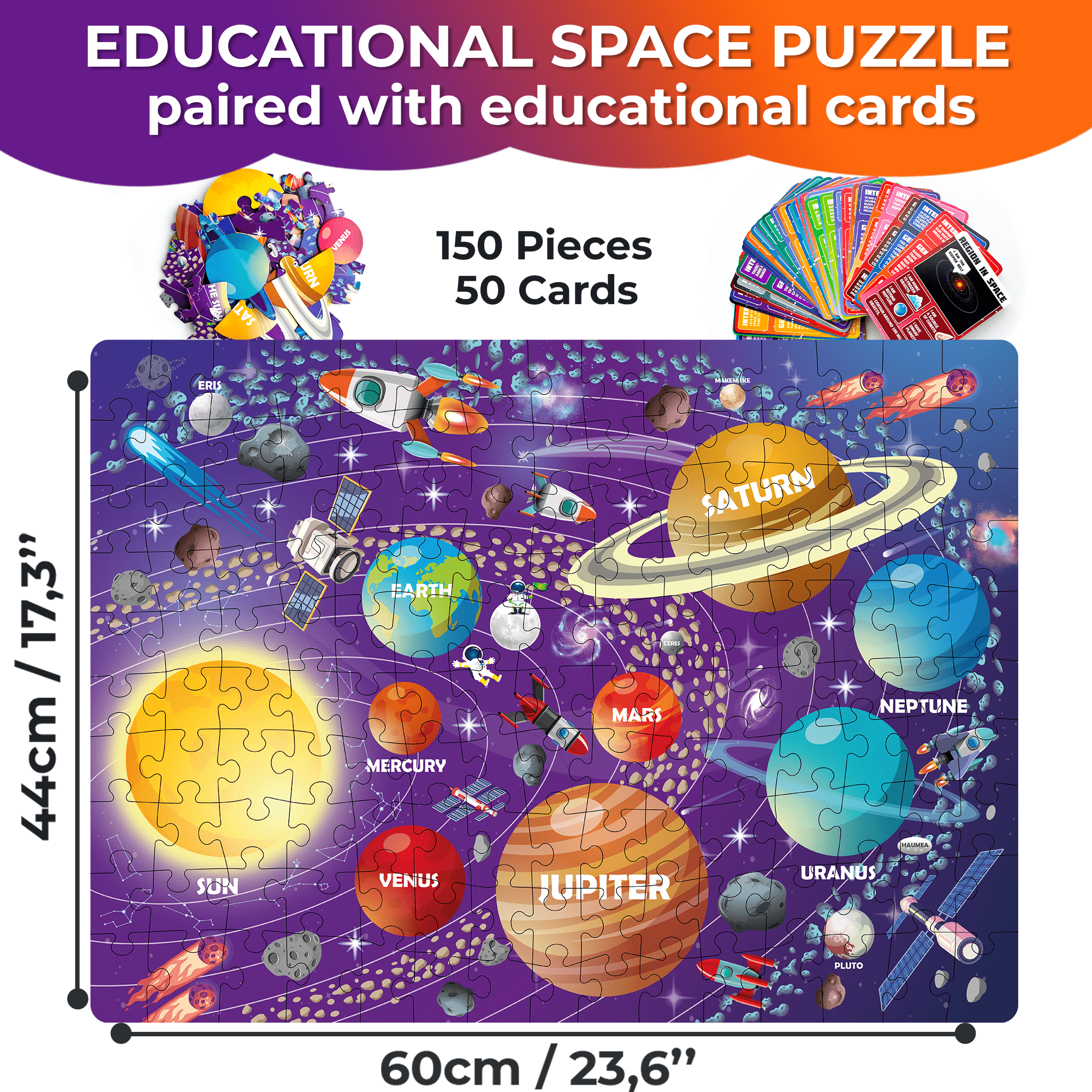 QUOKKA 150 Piece Puzzles Solar System Planet