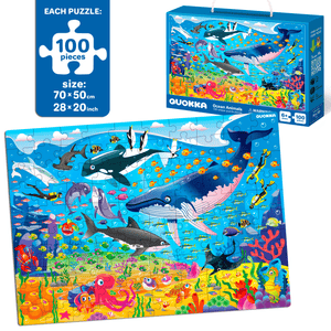 100 Piece Floor Jigsaw Puzzles for Kids Ocean, Insects & Forest