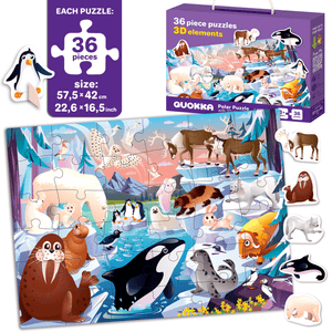 36 Piece Floor Jigsaw Puzzles for Kids | Polar, Farm & Safari Animals