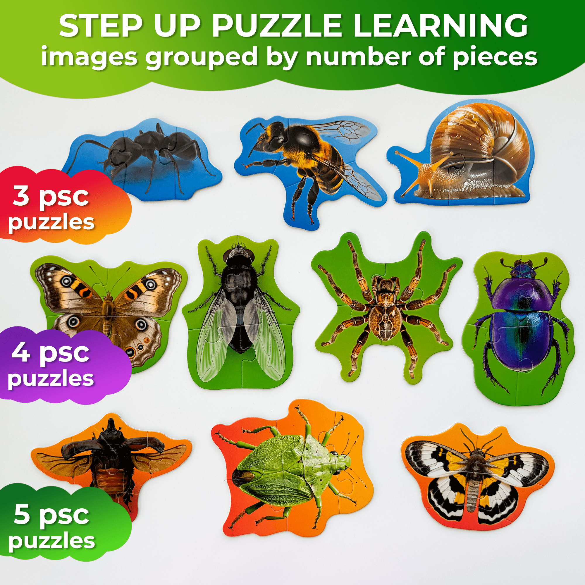 Step Up Puzzles for Toddlers 40 Piece Bugs