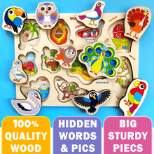 Load image into Gallery viewer, Puzzles for Toddler Development | 6 Pack | Bugs Birds Animals Transport etc
