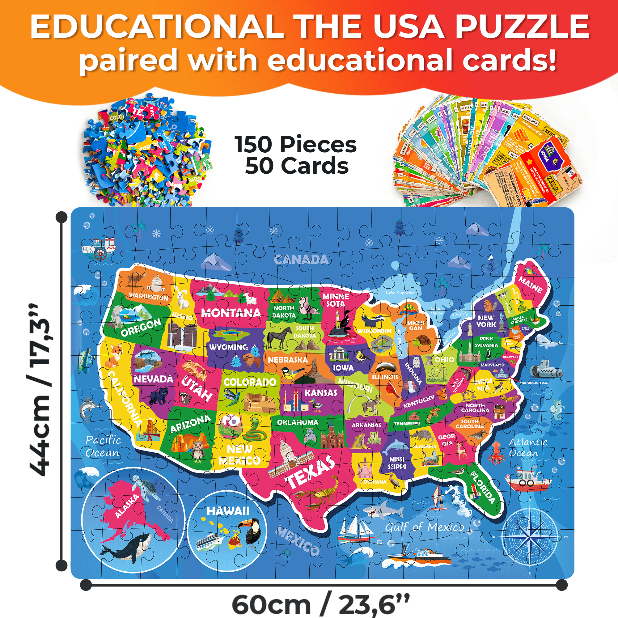 QUOKKA 150 Piece Puzzles USA