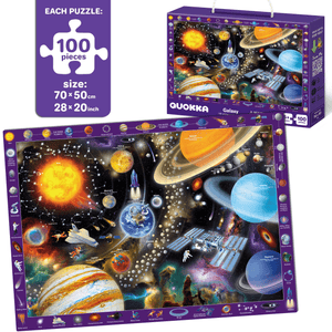100 Piece Search & Find Floor Jigsaw Puzzles for Kids | Maps & Space