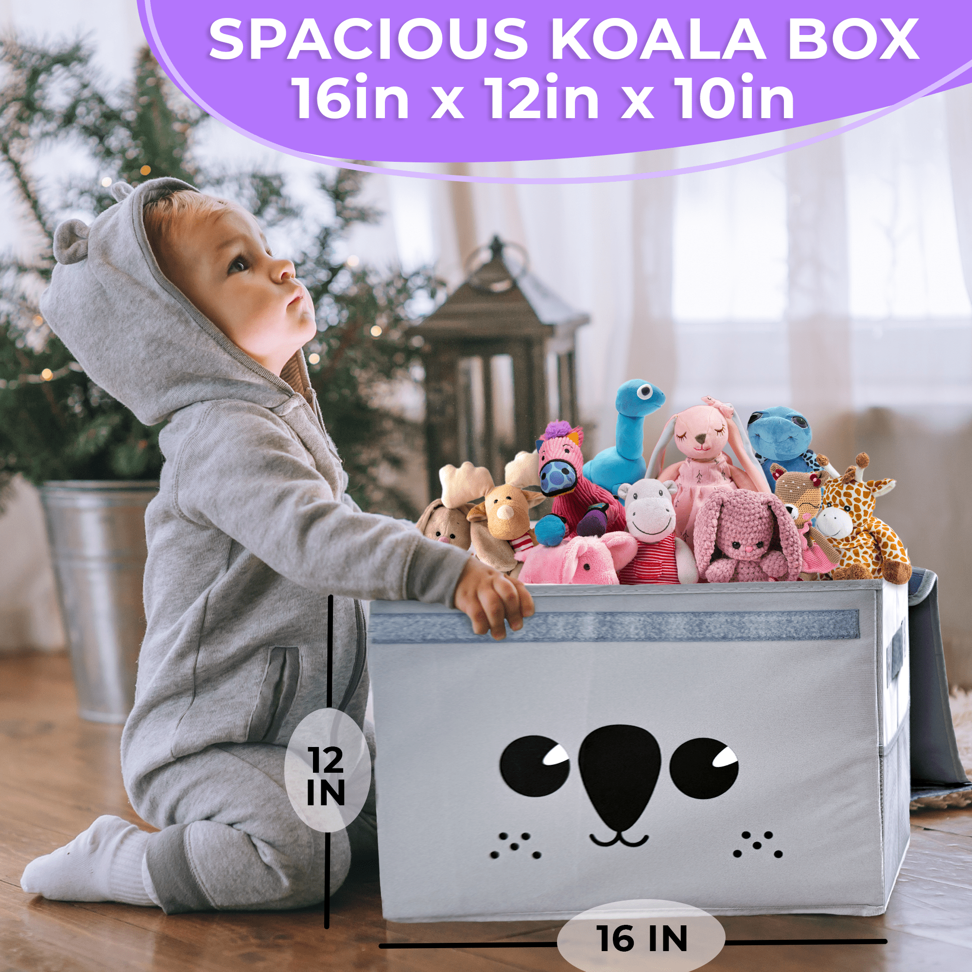 QUOKKA Koala Toy Storage Box | Toy Chest Organizer for Kids