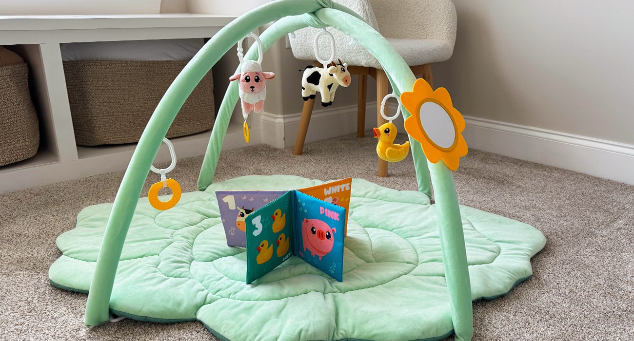 Baby Play Mat with 6 Large Sensory Toys