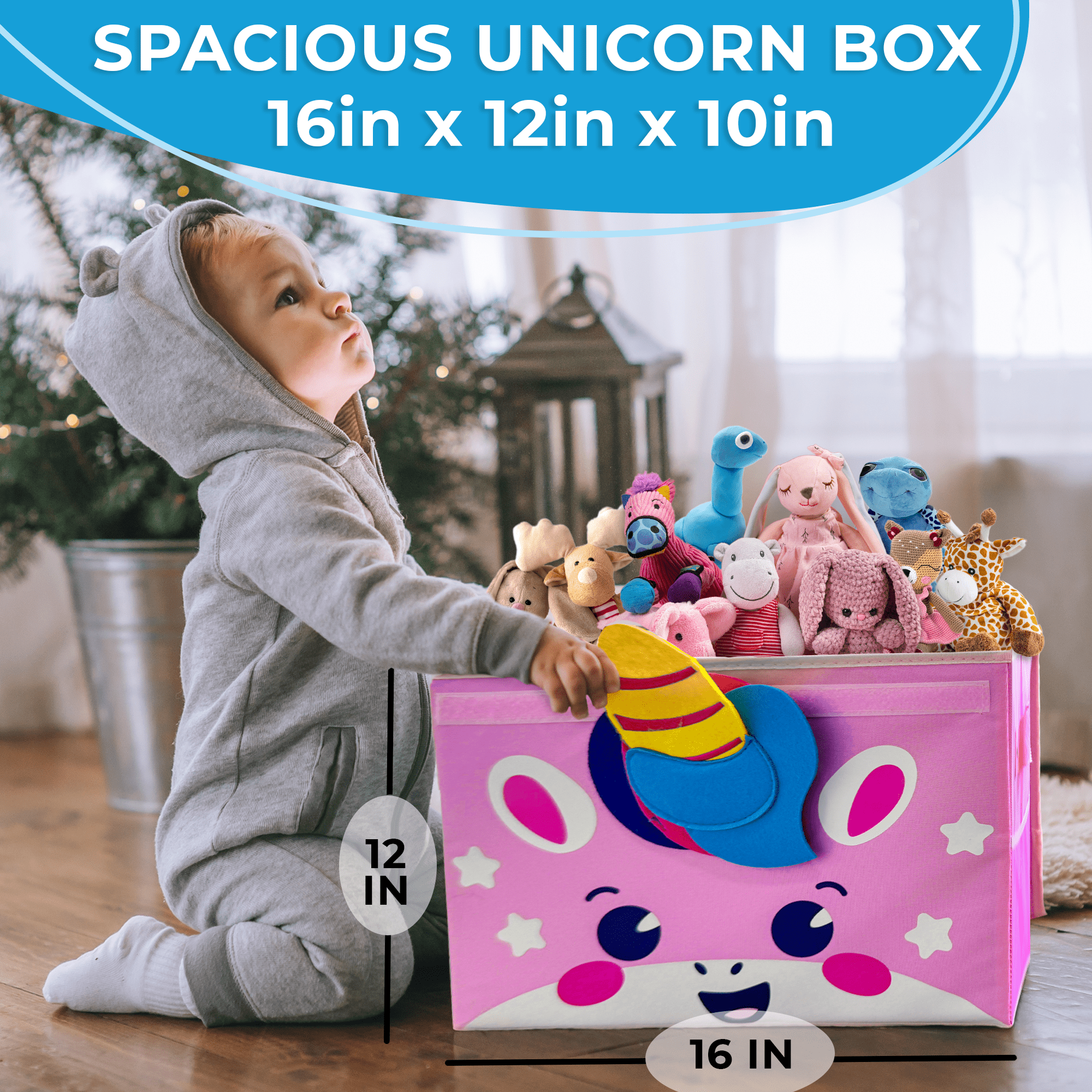 QUOKKA Unicorn Toy Storage Box | Toy Chest Organizer for Kids