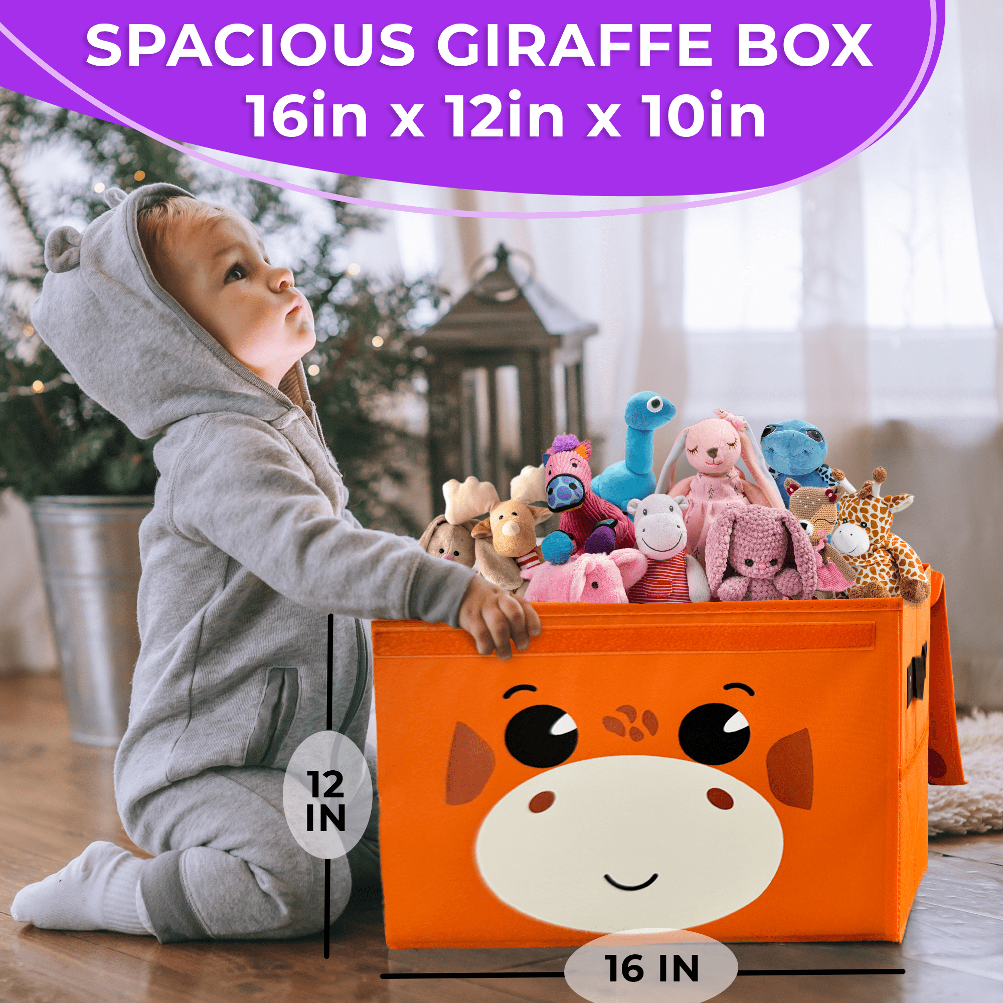 QUOKKA Giraffe Toy Storage Box | Toy Chest Organizer for Kids