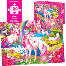 Load image into Gallery viewer, 100 Piece Floor Jigsaw Puzzles Unicorns, Princess &amp; Dogs
