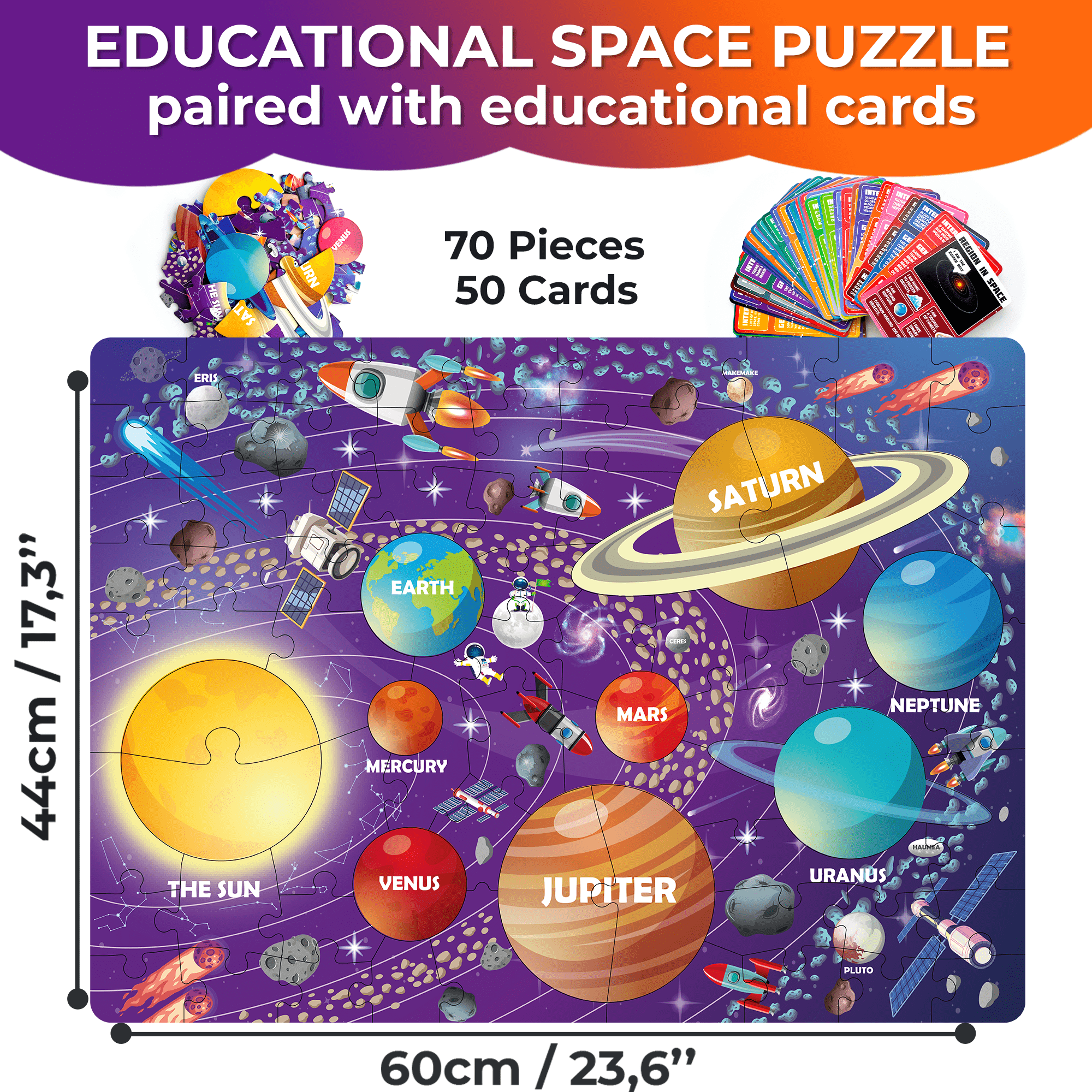 QUOKKA 70 Piece Puzzles Solar System Planet