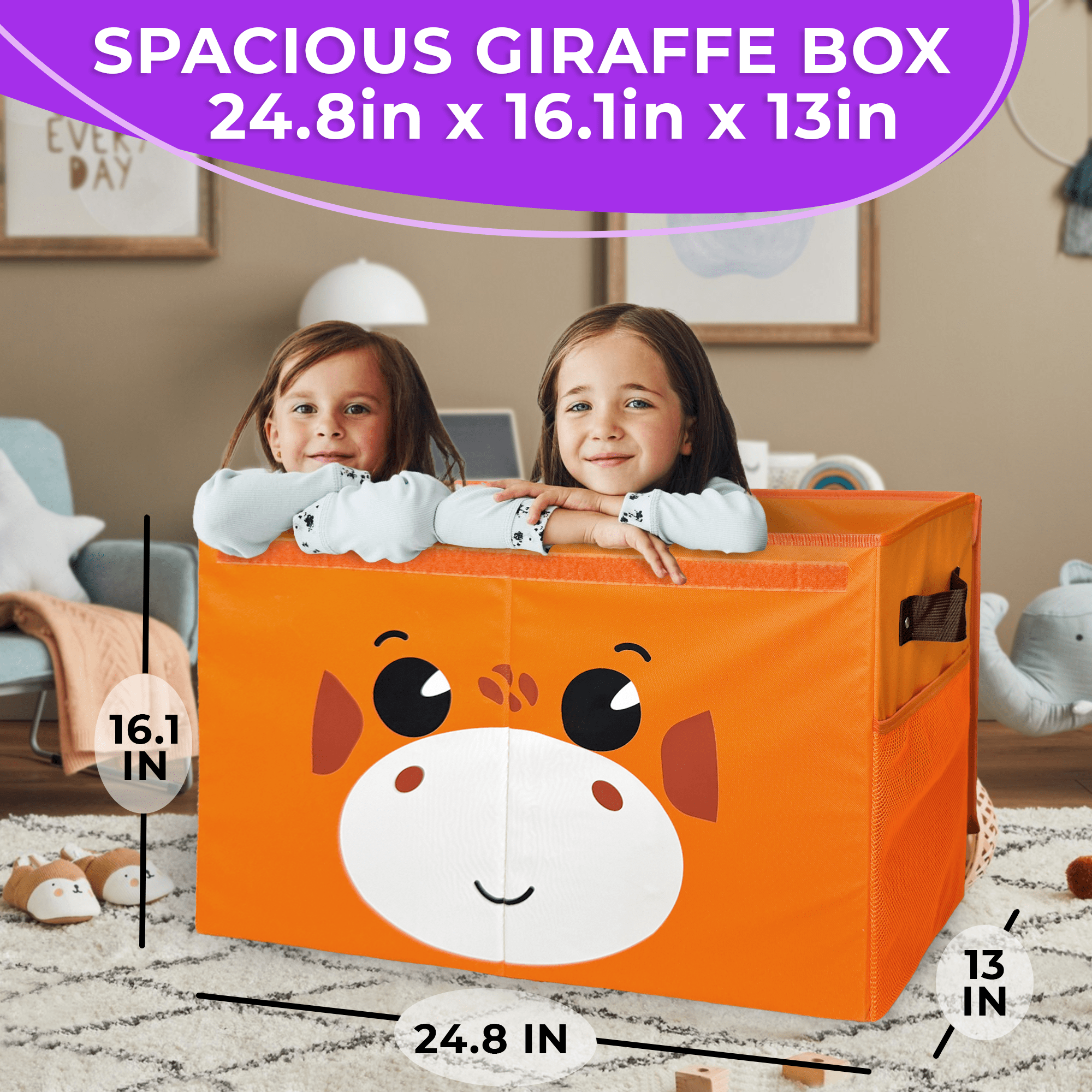 QUOKKA Giraffe Toy Storage Box | Toy Chest Organizer for Kids