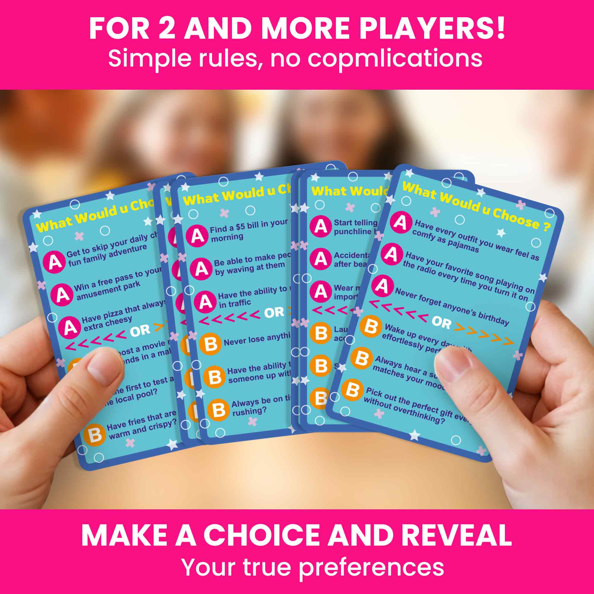 Card Game What Would You Choose? Day to Day Events for Kids & Family