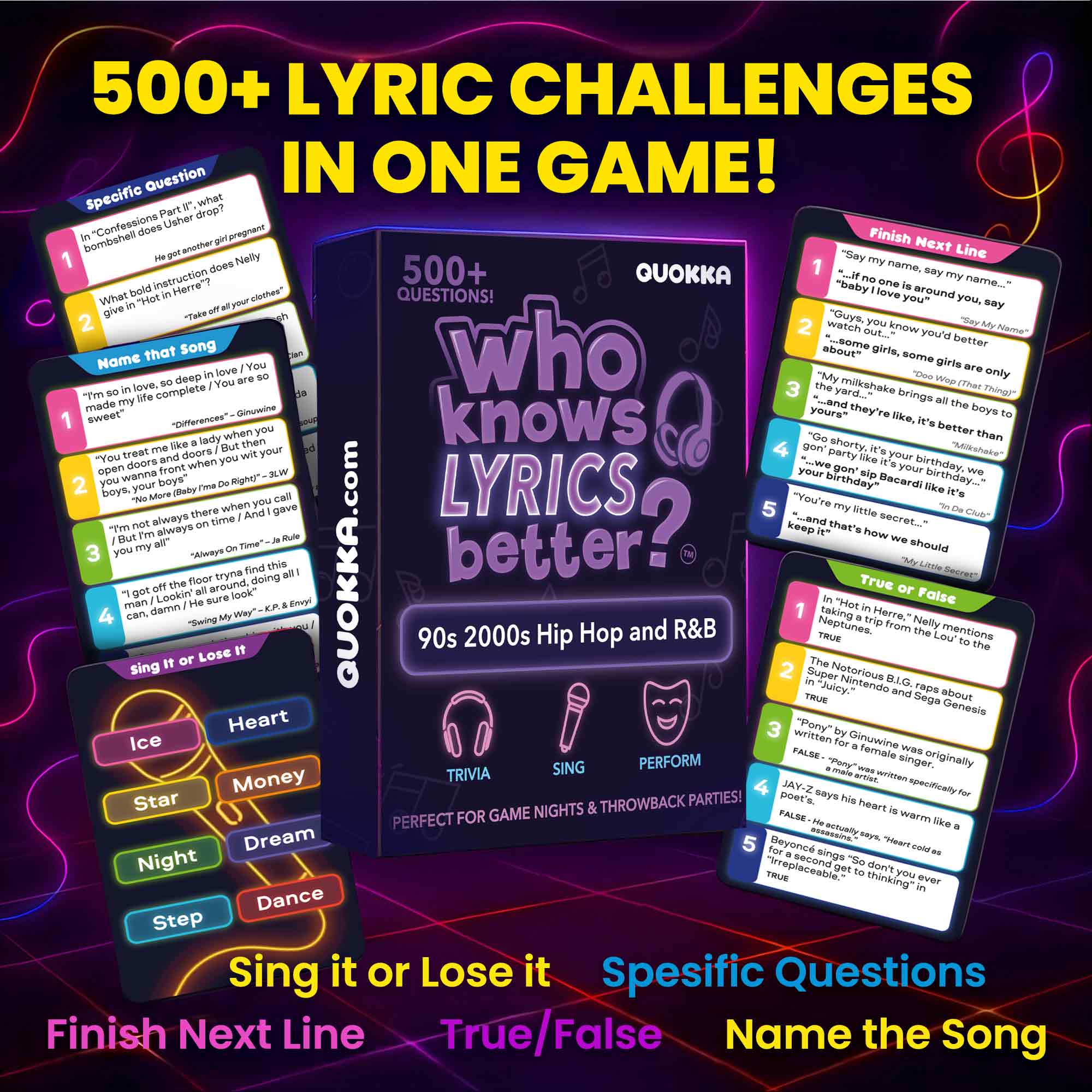 Card Game  Who Knows Lyrics Better? 90s & 2000s Hip-Hop & R&B