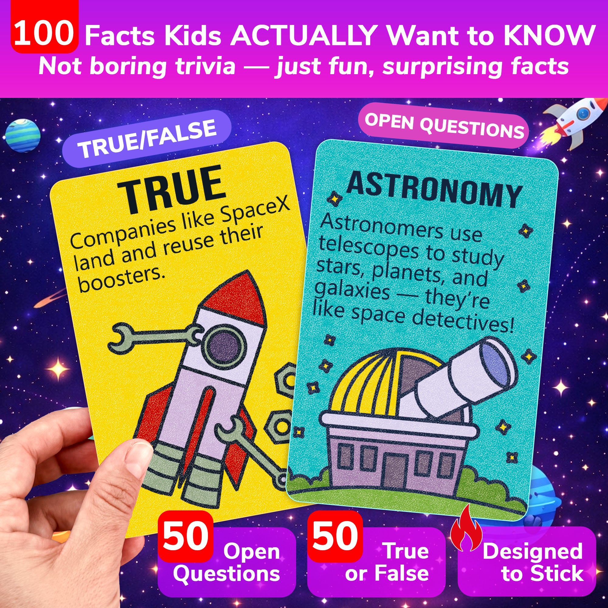 Trivia Card Game for Kids – Space Facts & Astronomy