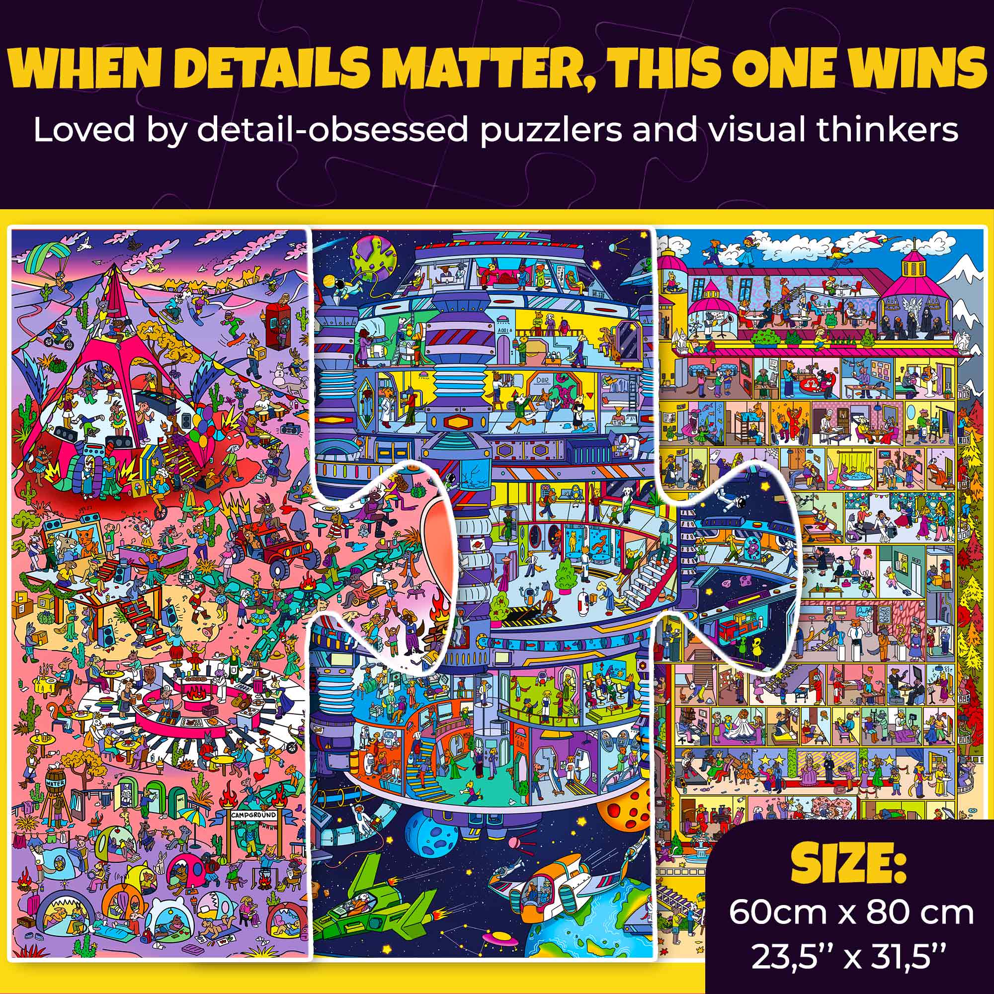3 Set 1000 Piece Puzzle for Adults with Hidden Secrets