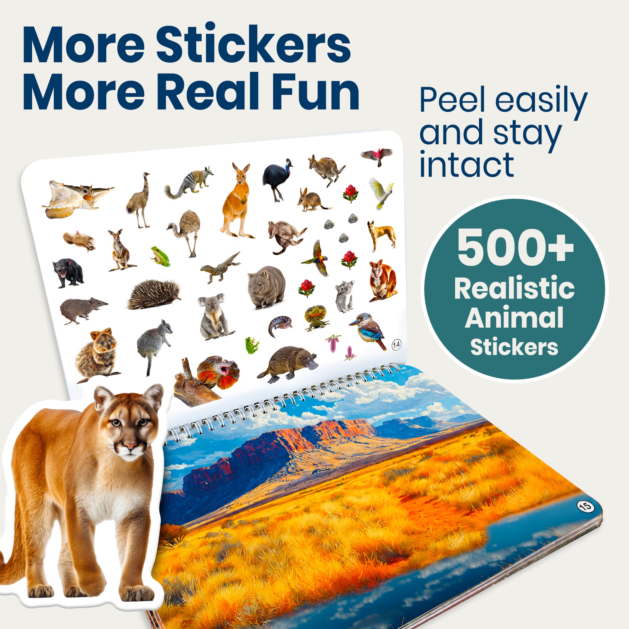 Sticker Book for Kids Wild Animals - Draw & Stick Creative Workbook