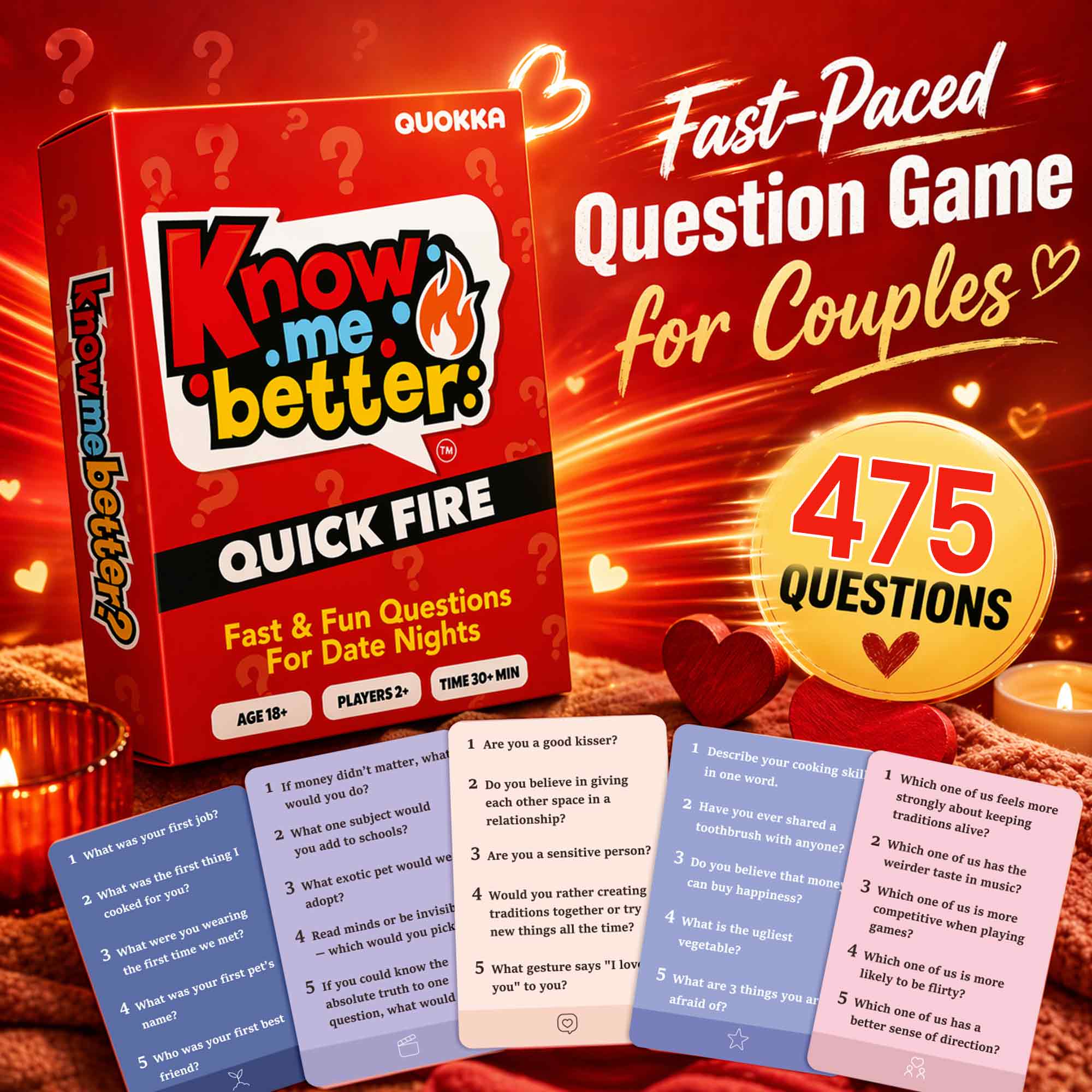 Couples Card Game Quick Fire – Date Night Conversation Starter