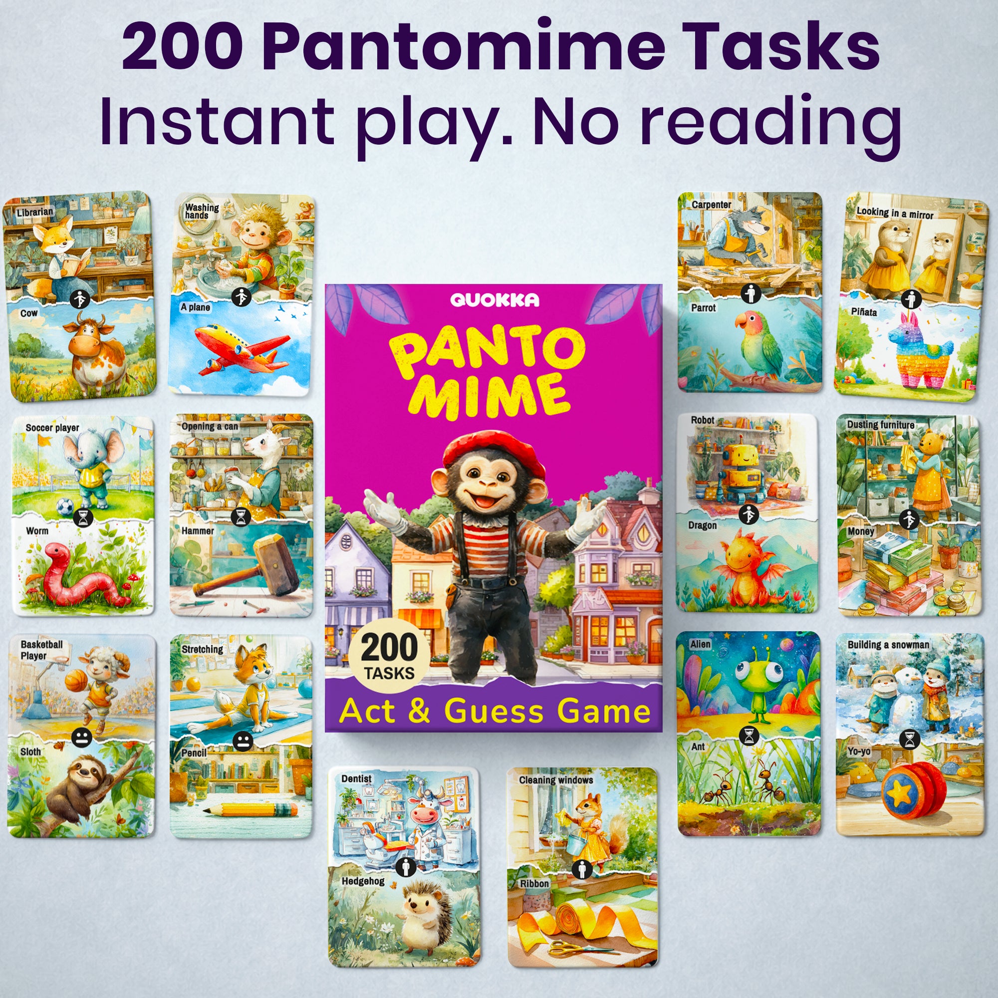 Charades for Kids – 200 Act & Guess Pantomime Tasks Game