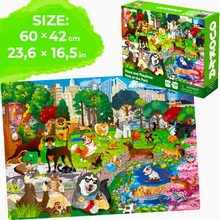 Load image into Gallery viewer, QUOKKA 150 Piece Floor Jigsaw Puzzles for Kids | Pier, Ocean &amp; Pets at the Park
