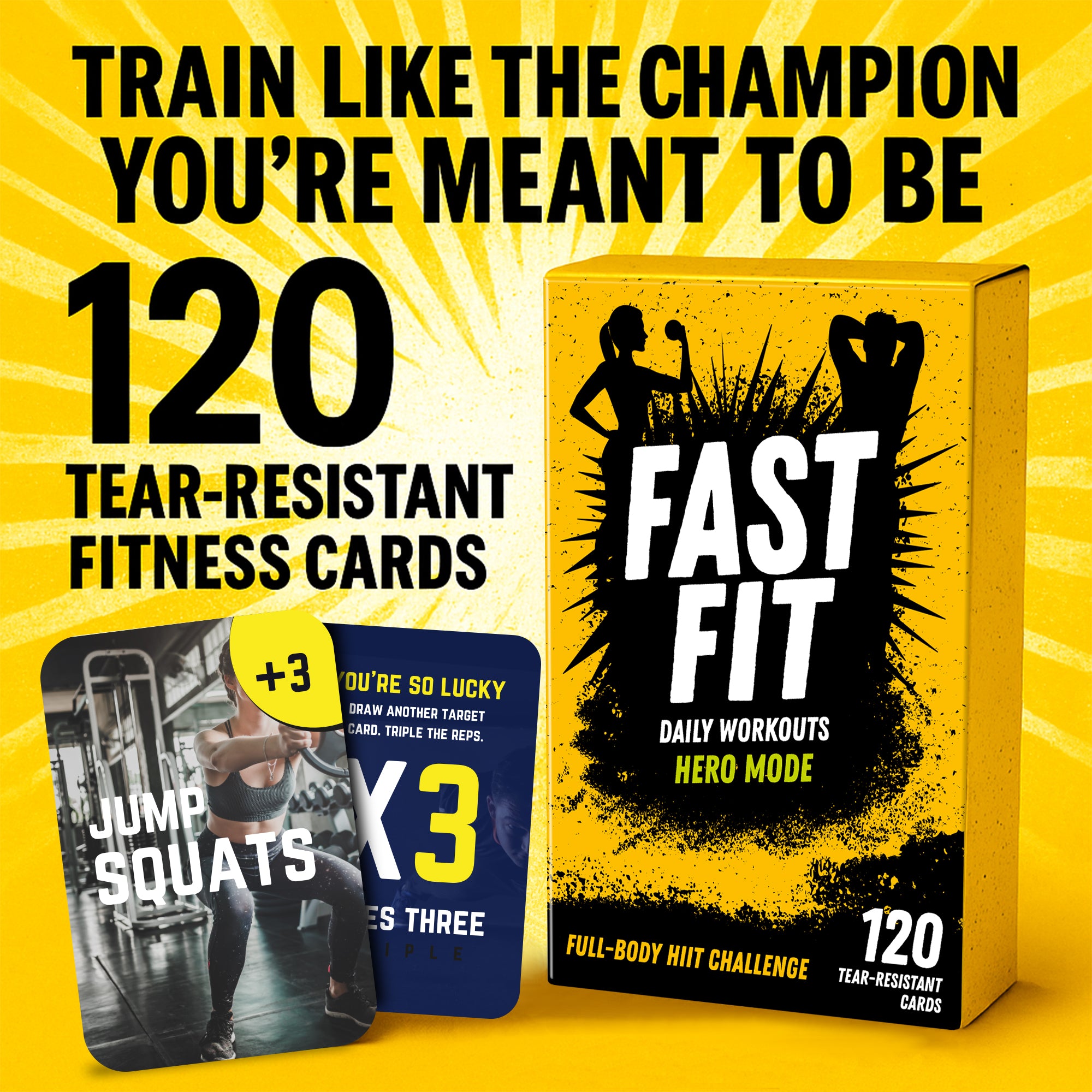 Fast Fit Hero Mode Workout Cards – 120 Fitness Deck for Full Body