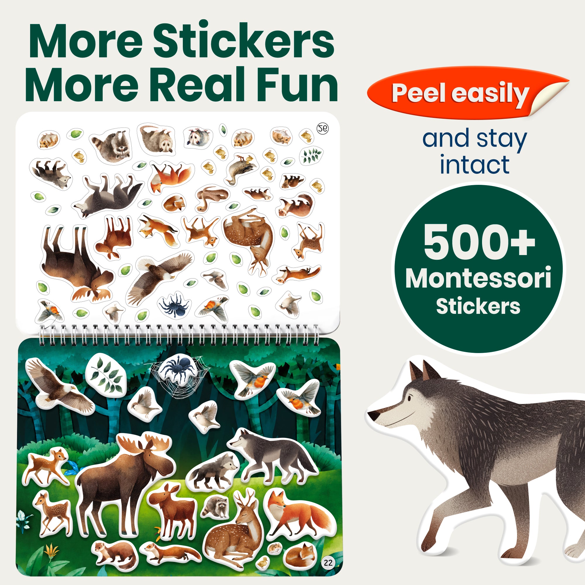 Sticker Book for Kids Farm & Forest - Draw & Stick Creative Workbook