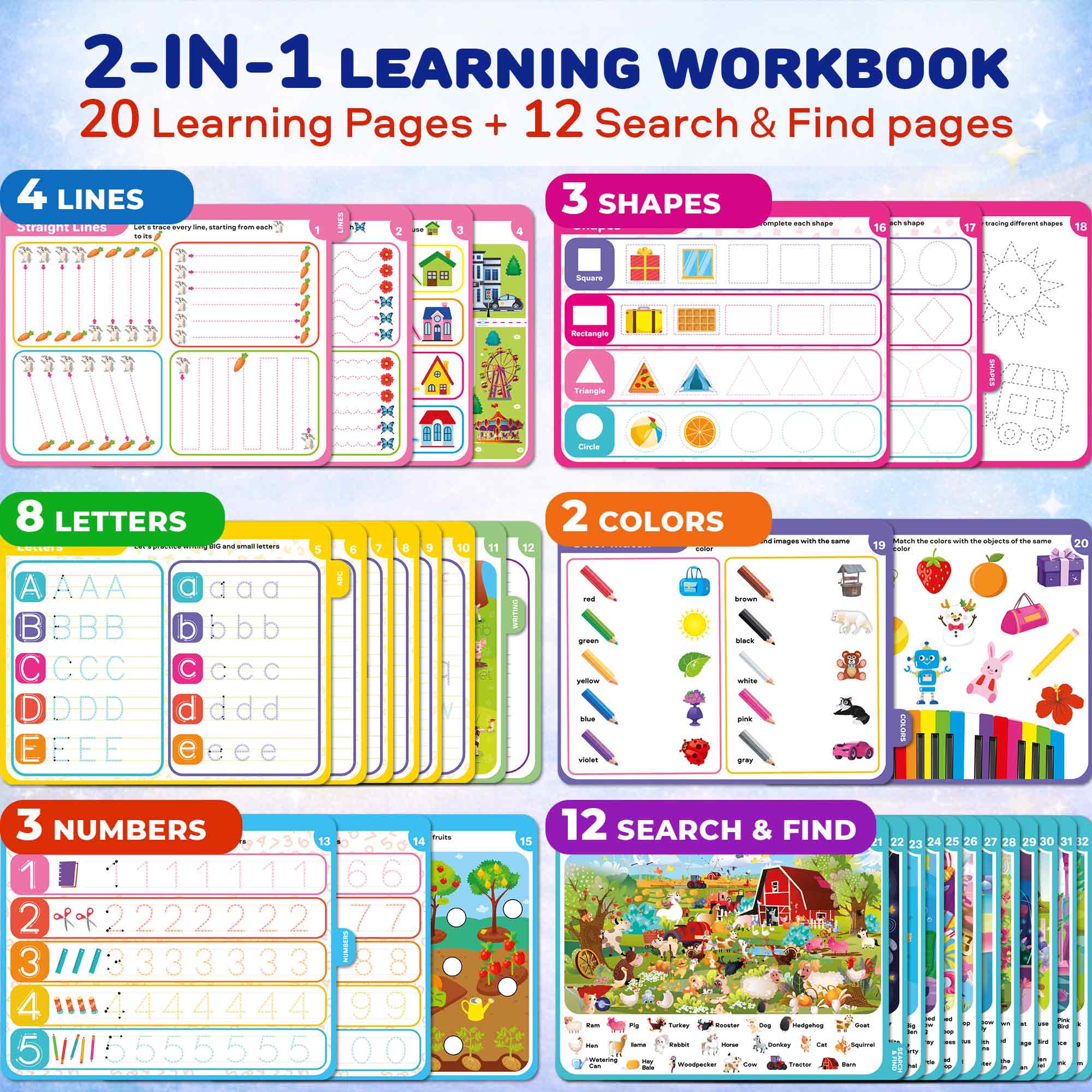 Busy Book for Toddlers - Fantasy Search and Find Activity Pad