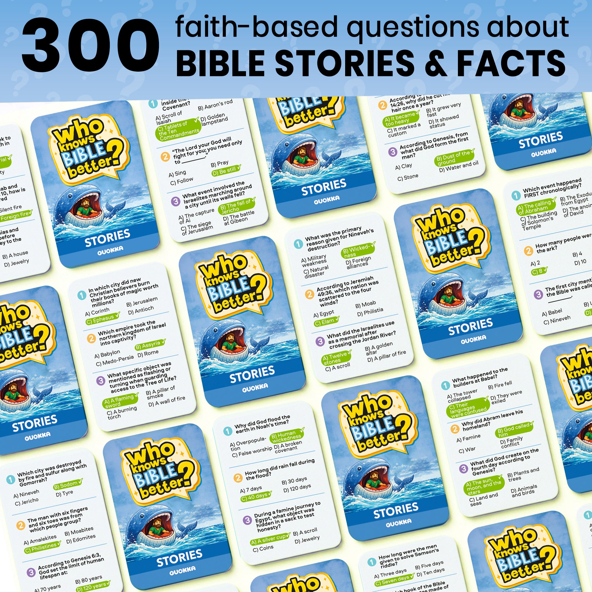 Trivia Card Game - Who Knows Bible Better? Bible Stories