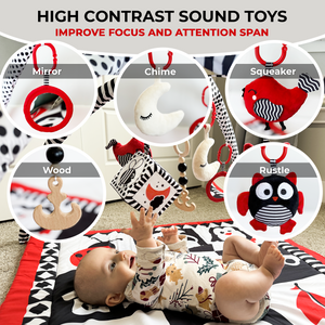 QUOKKA High Contrast Square Mat with Sound Toys