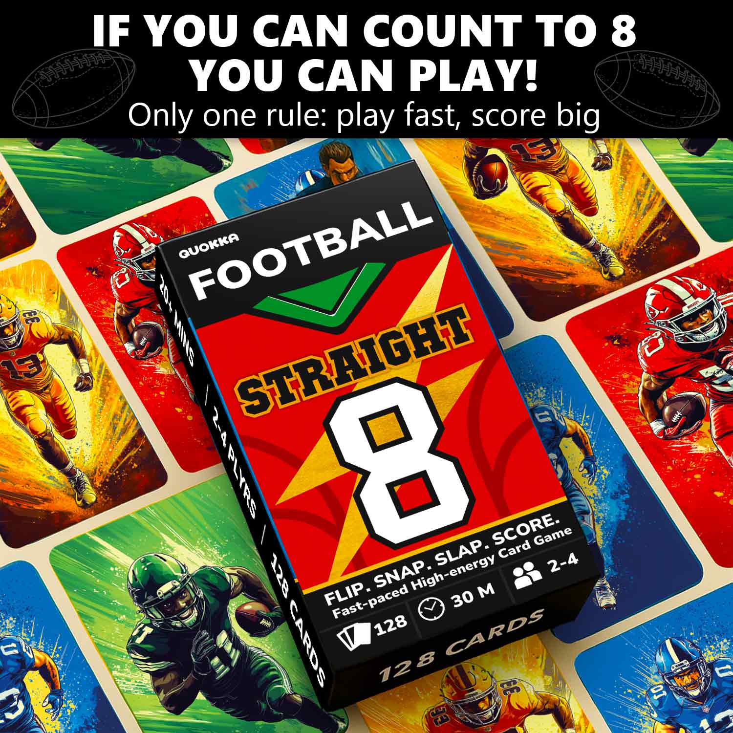Fast-Paced Football Card Game for Kids & Adults
