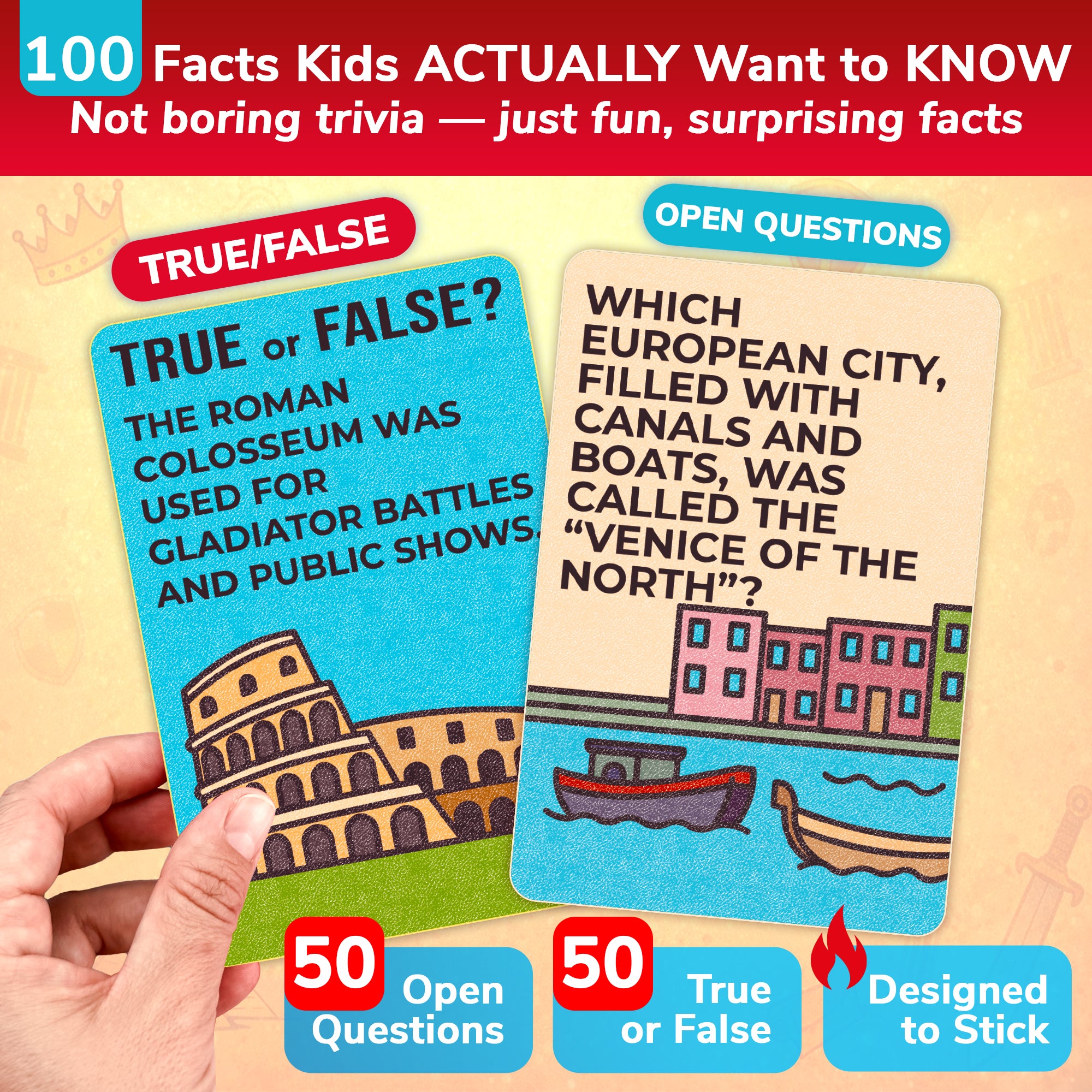 Trivia Card Game for Kids – History Facts & World History