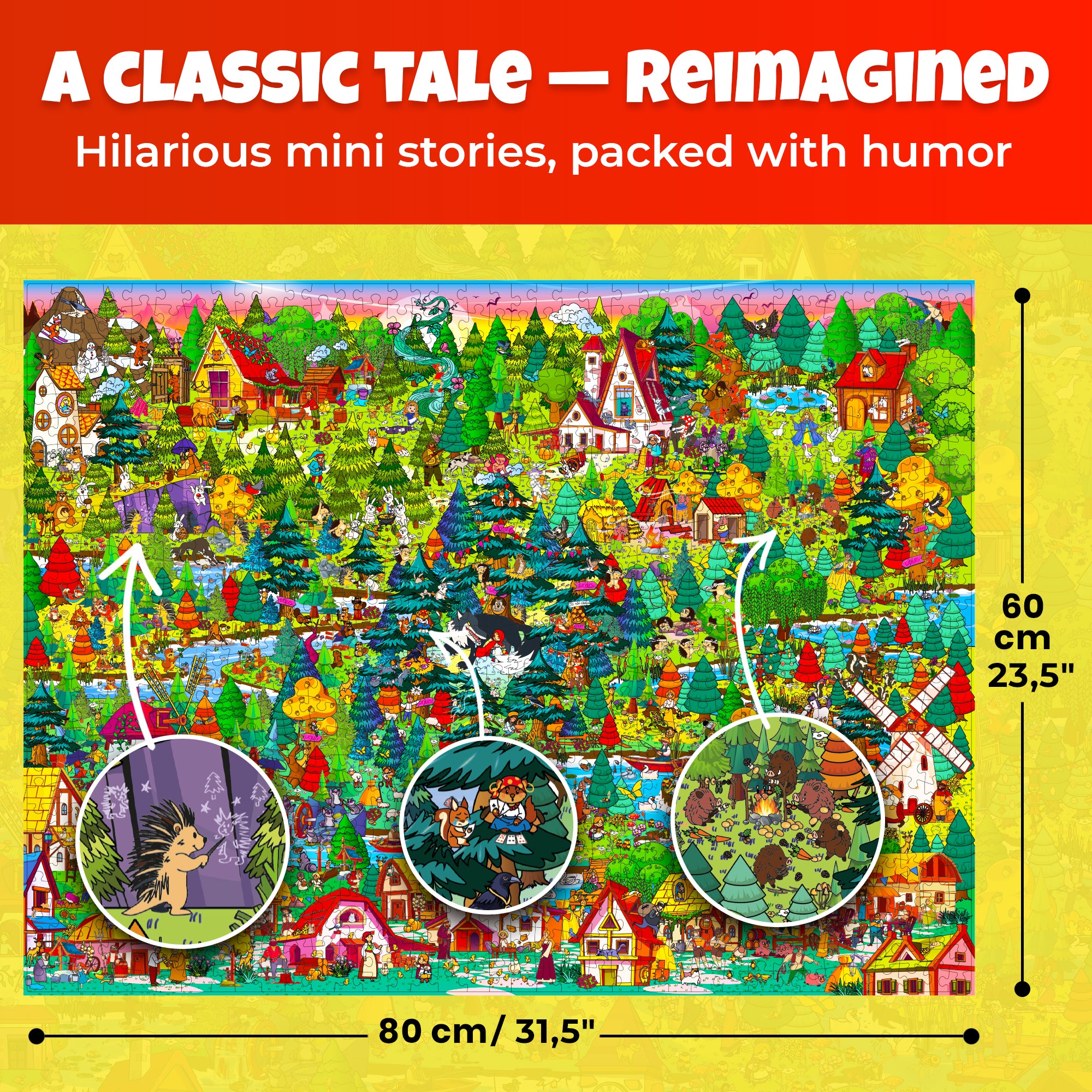 QUOKKA 1000 Pcs Puzzle for Adults with Hidden Tasks Red Riding Hood