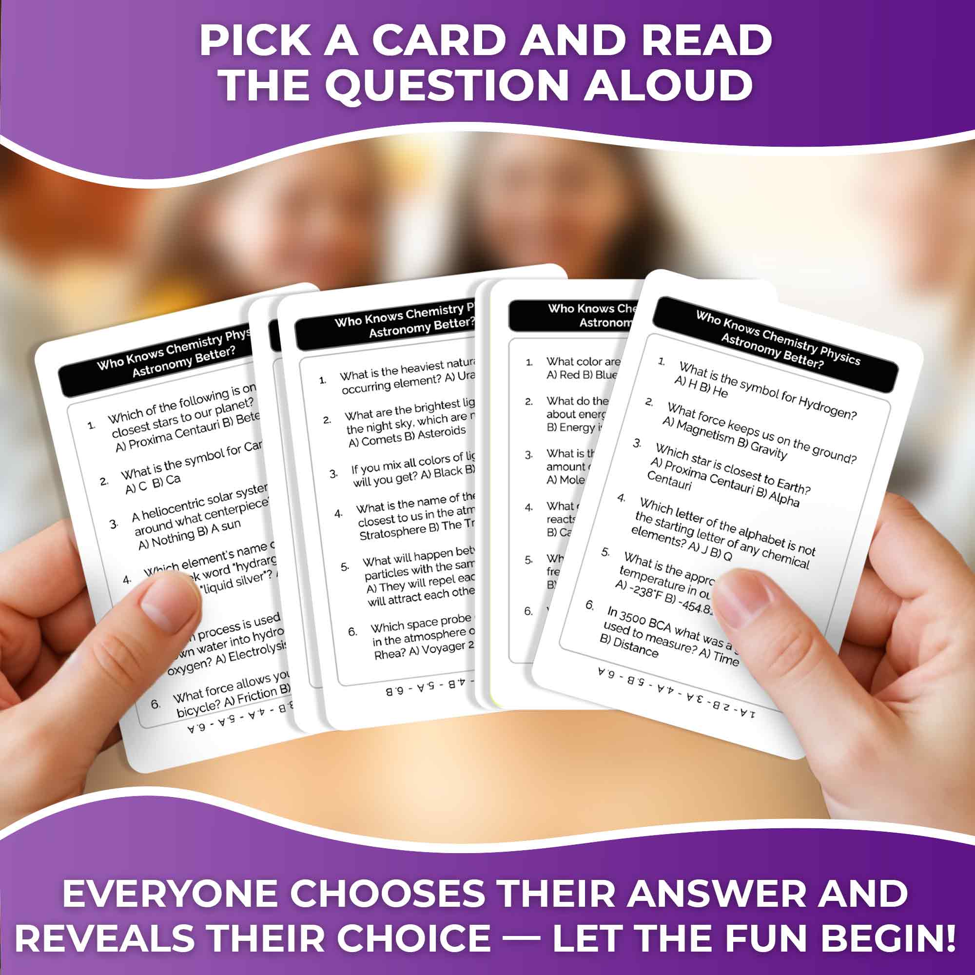 Trivia Family Game Who Knows Science Better? for Adults