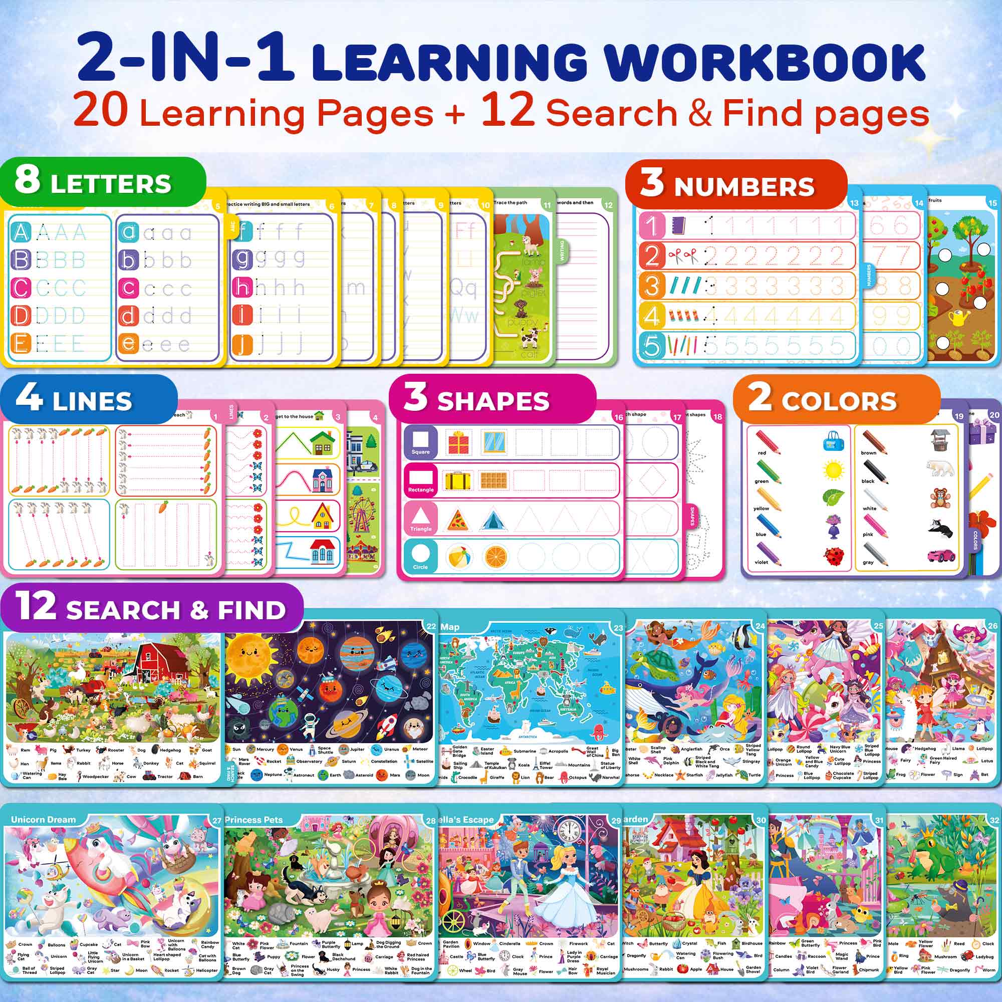 Busy Book for Toddlers - Fantasy Search and Find Activity Pad