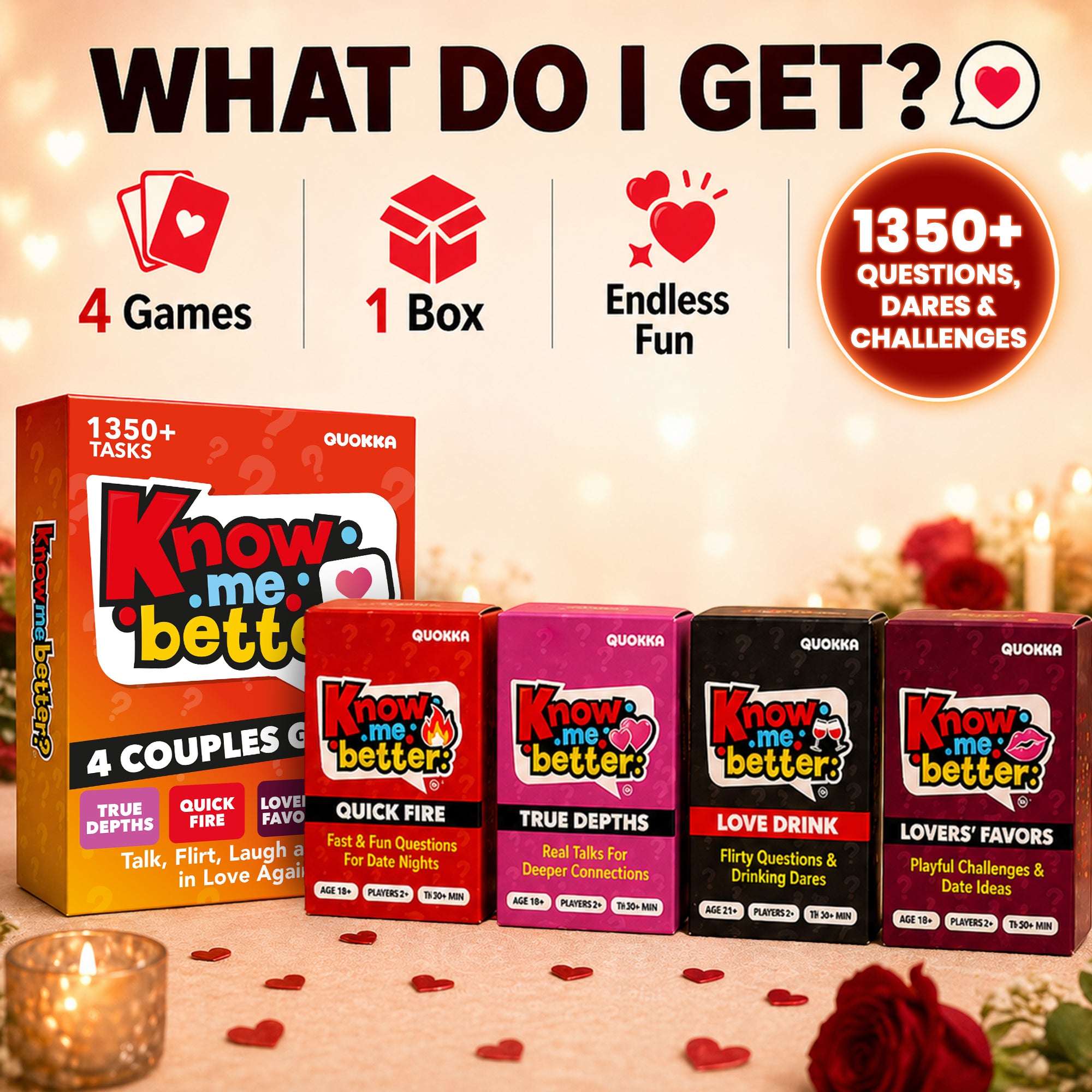 4 Set Card Game for Couples - Know Me Better