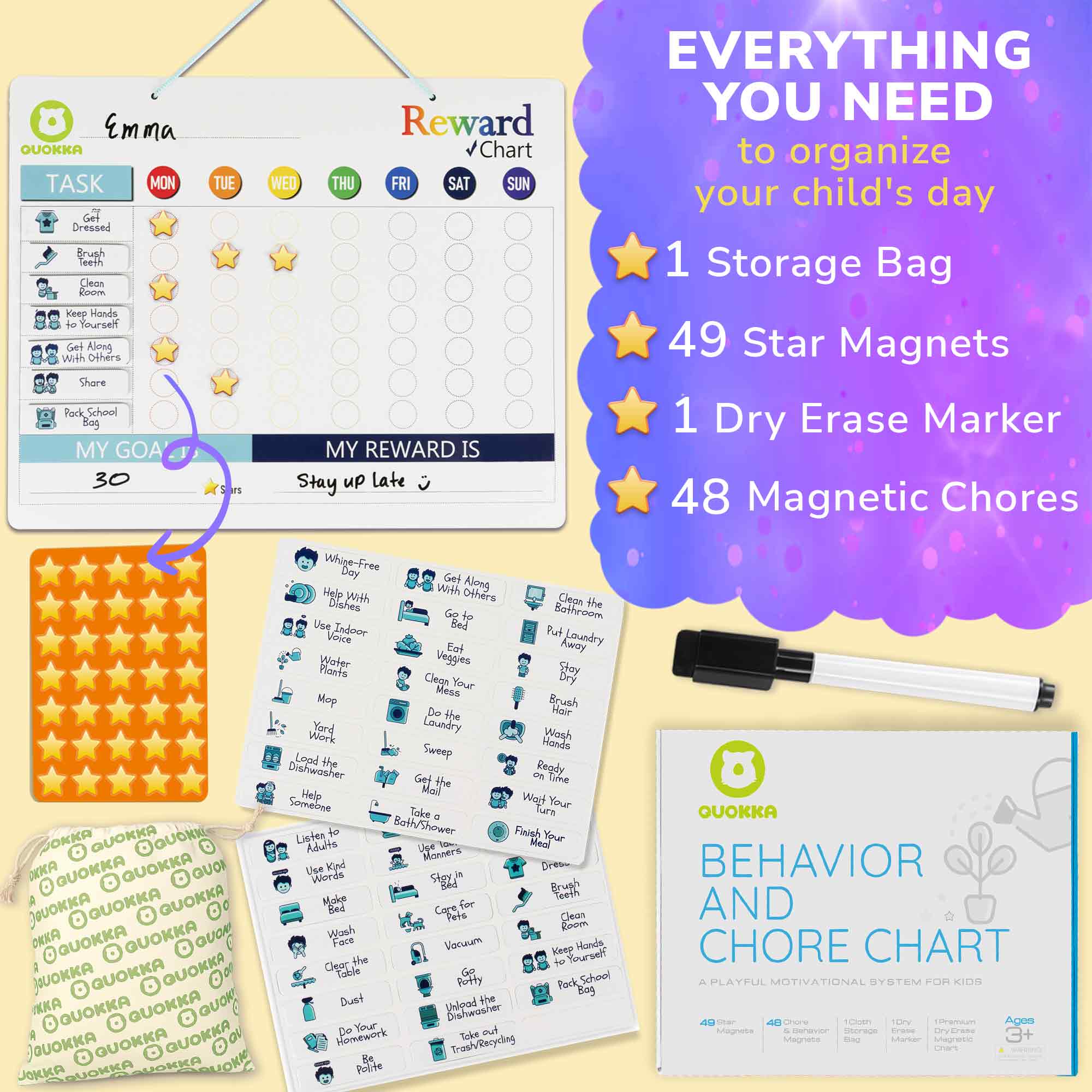 Chart to Finish Behavior Magnetic Wall Chart Poster