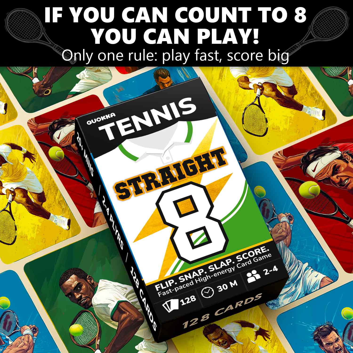Fast-Paced Tennis Card Game for Kids & Adults