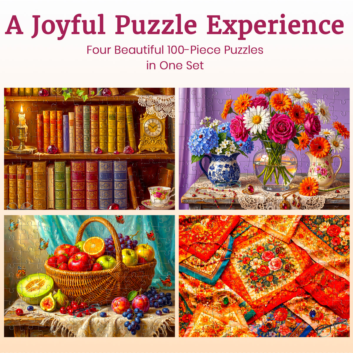 100 Pcs Search & Find Dementia Puzzles for Elderly - Still Lifes